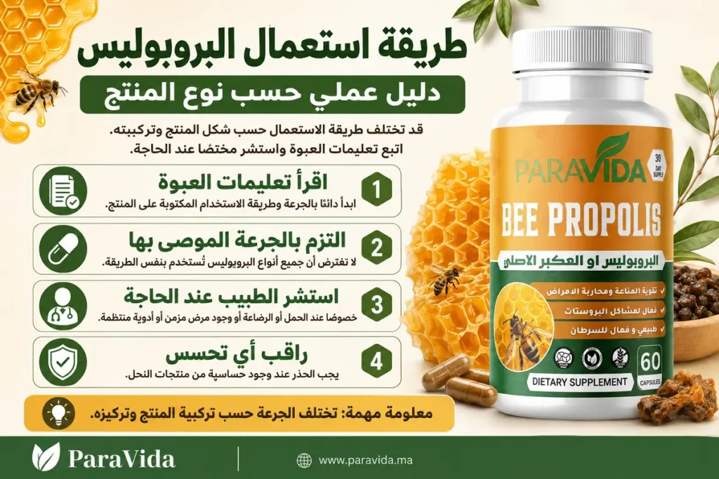 طريقة استعمال البروبوليس - دليل استخدام بروبوليس ParaVida